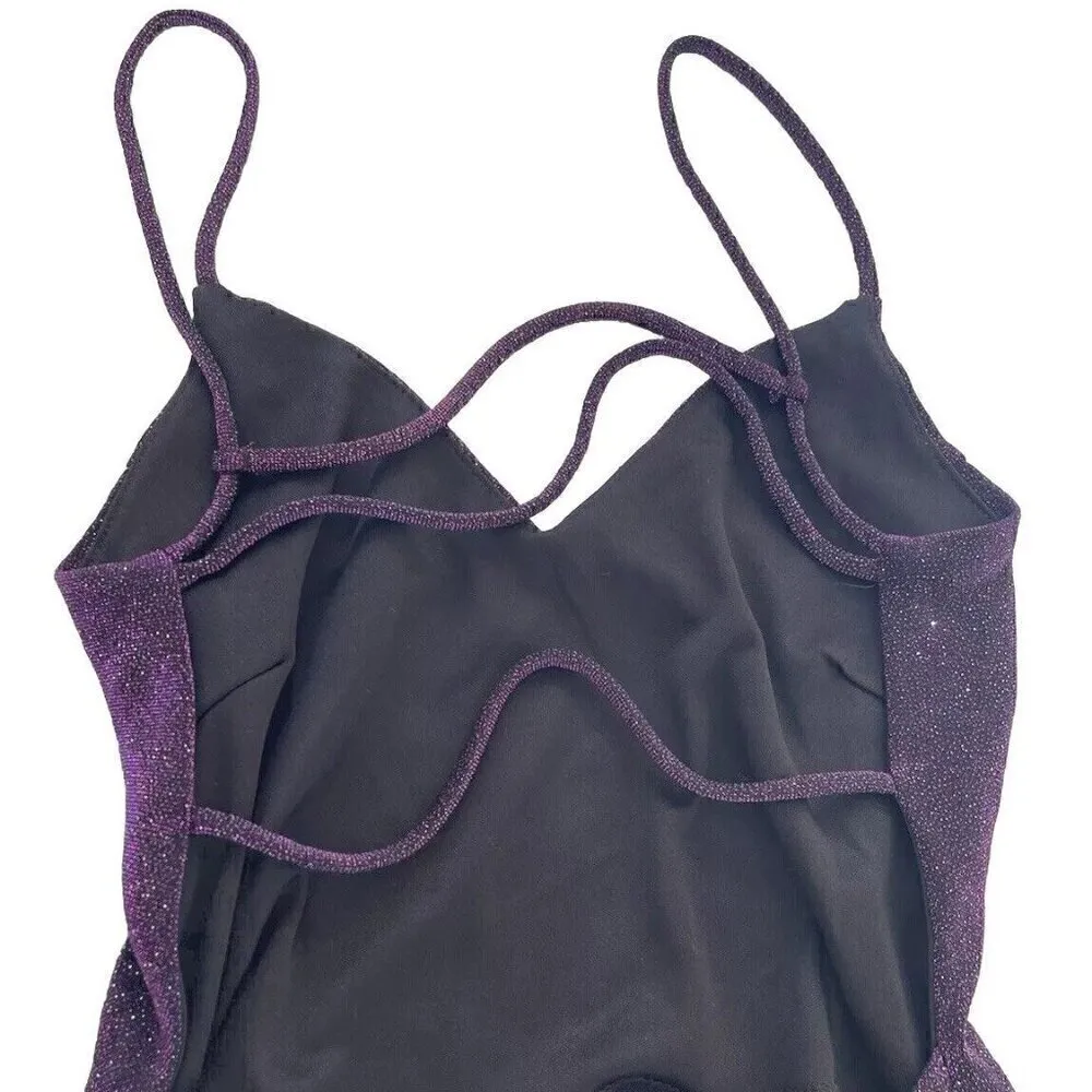 Windsor Women’s Dress Y2K Purle Sparkly fairy Mini Dress Two Tone Prom Party - Image 10