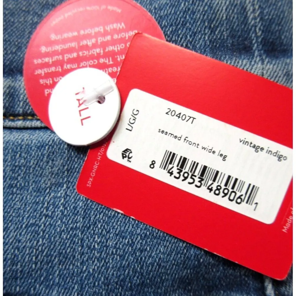 NWT SPANX 20407T Seamed Front Wide Leg in Vintage Indigo Pull-on Jeans L Tall - Image 3
