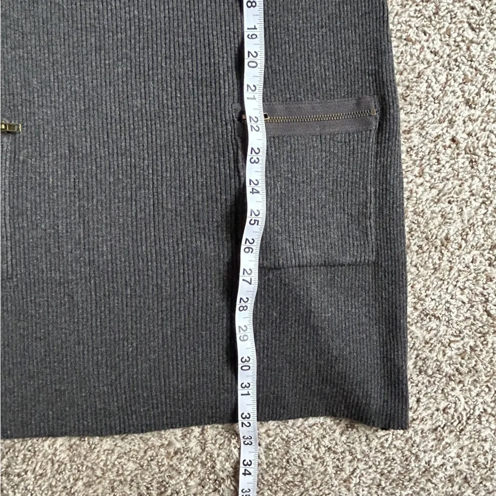 NWT AGB Grey Long Sleeve Sweater Dress Zipper Pockets Winter Large Comfy Gray - Image 8