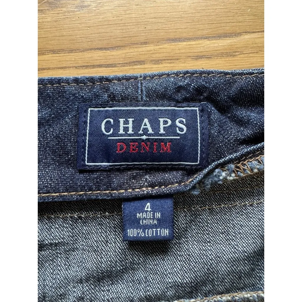 Chaps Denim Women Sz 4 Blue Cotton Skirt Zipper Western Boho‎ Hippie Lightweight - Image 3