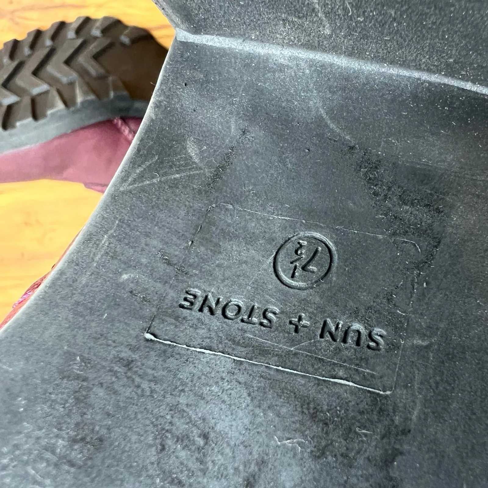 Sun + Stone Sloanie Lace Up Heel Boot Size 7.5 Burgandy Gorpcore Granny NEW Purple - Image 8