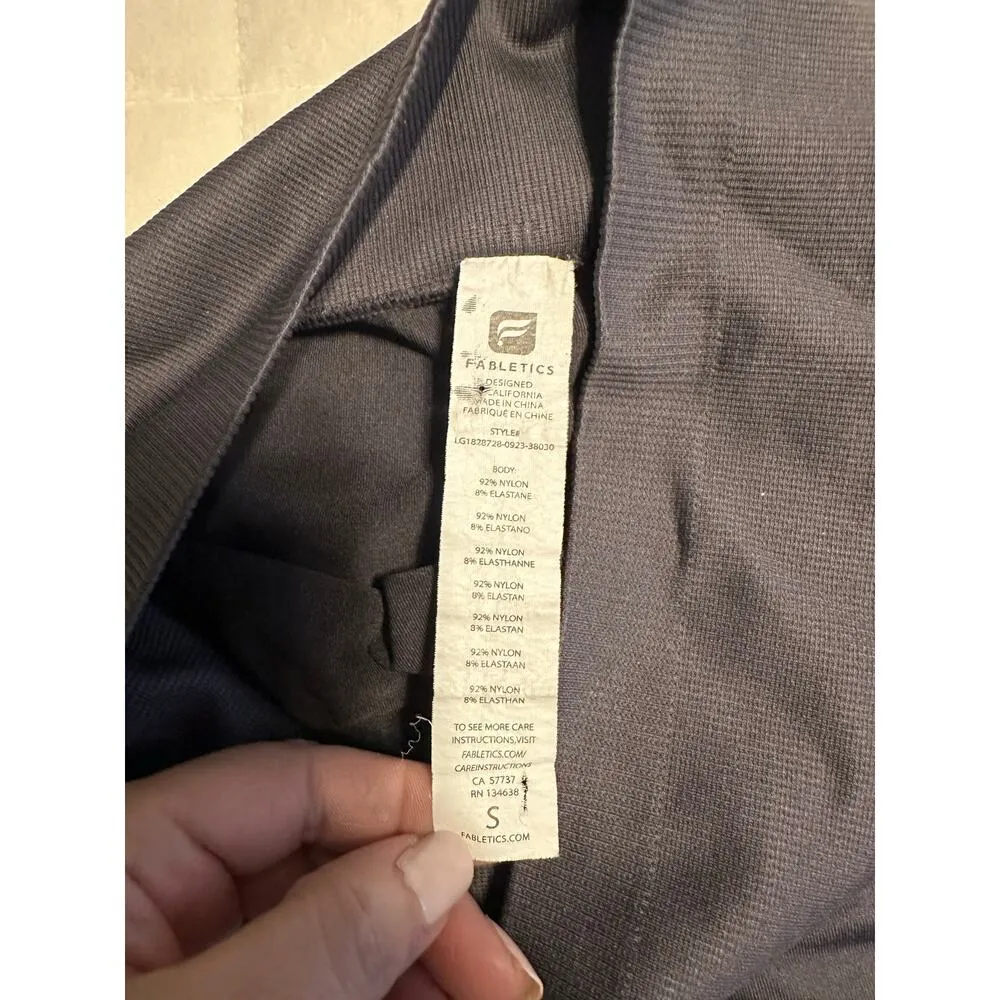Fabletics Ankle Length Leggings Women's Size Small Gray Athleisure Yoga Workout - Image 3