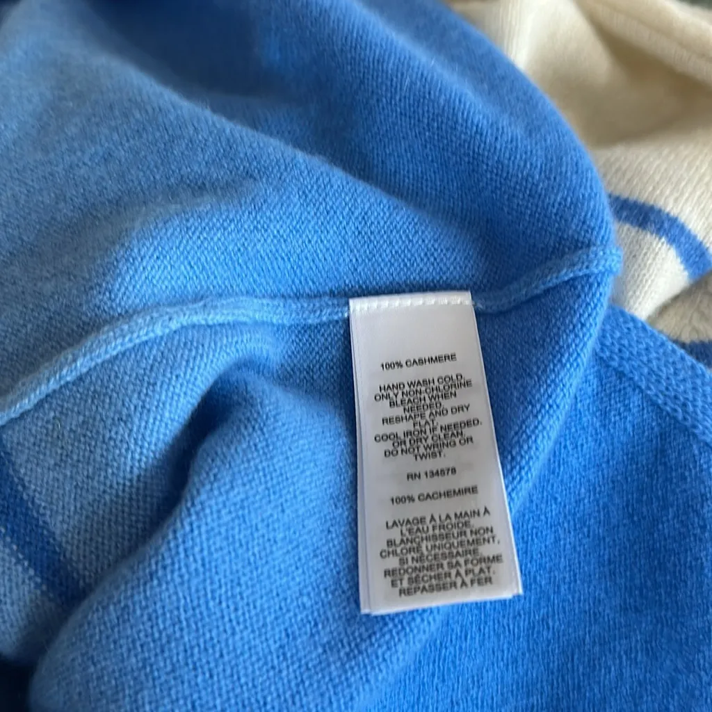 NWT VINYARD VINES 100% Cashmere Striped Boatneck Sweater Blue White - Image 10