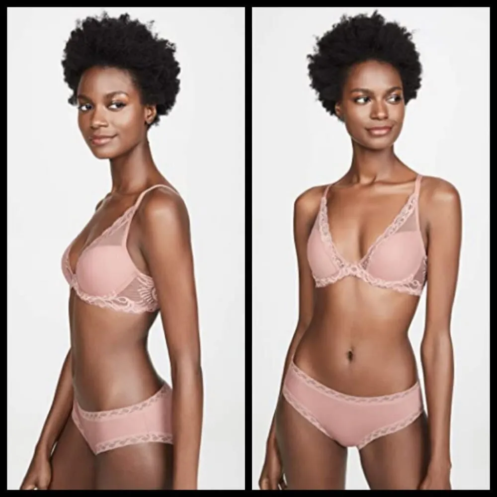 💕NATORI💕 Feathers Underwire Contour Bra ~ 32D Pink NWT - Image 3