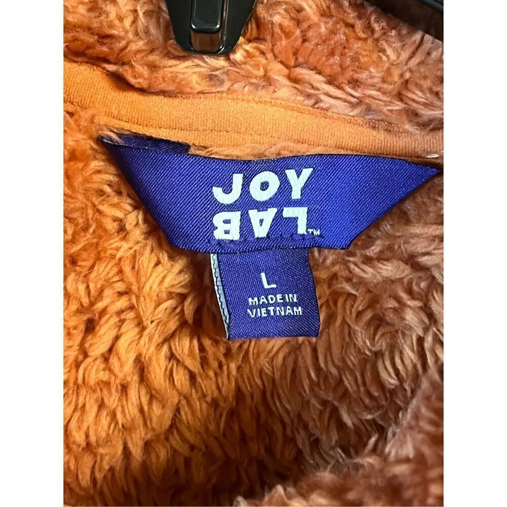Joy Lab Women's Orange Fleece Jacket Size Large Full Zip (3348) - Image 3