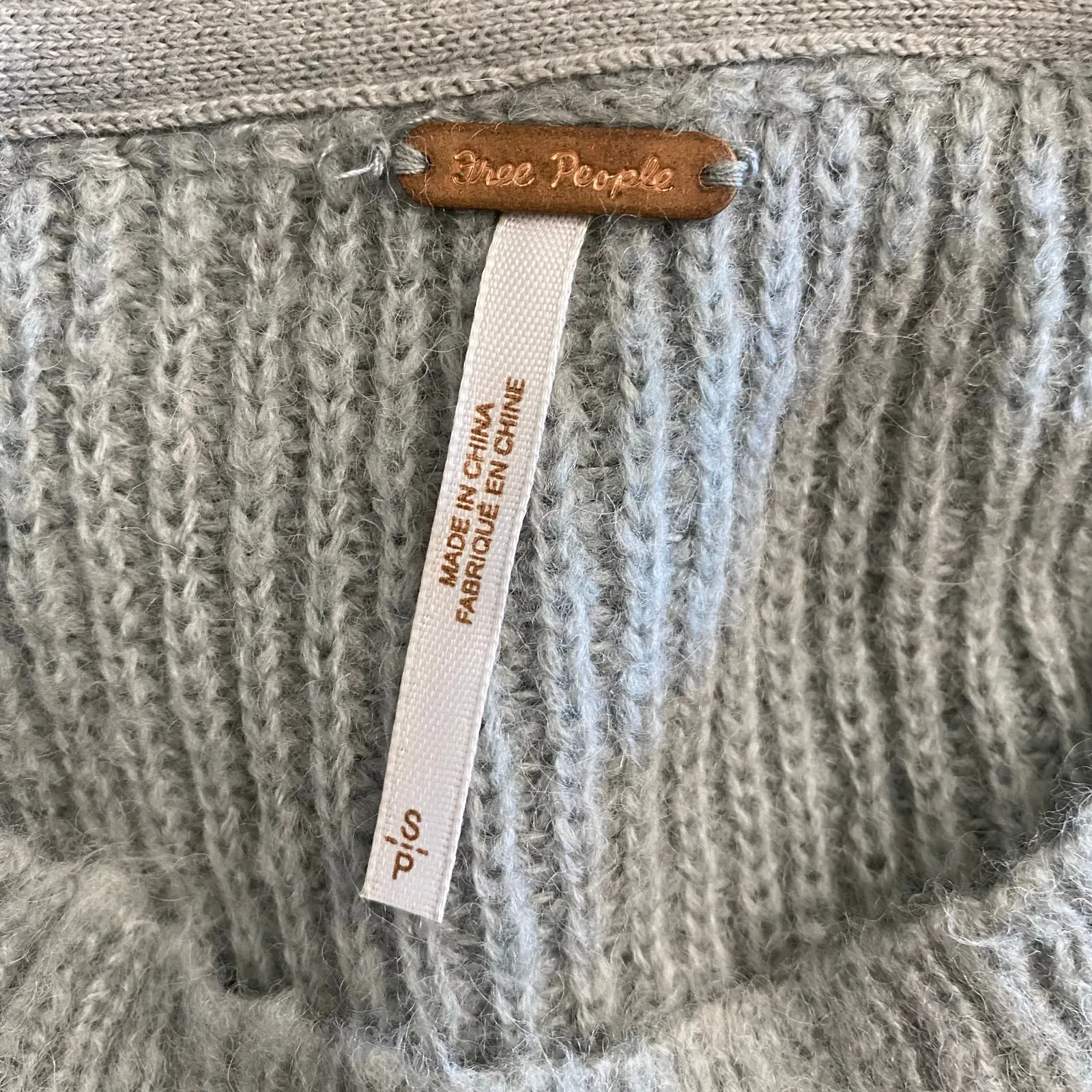 Free People Autumn Sky Cloud Combo Striped Sweater Womens Size S Green Cream‎ - Image 2