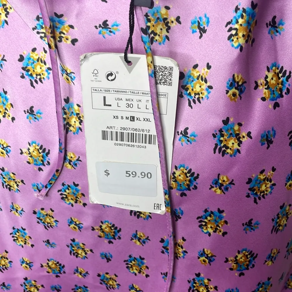 Satin Floral Midi Dress Size Large - Image 12