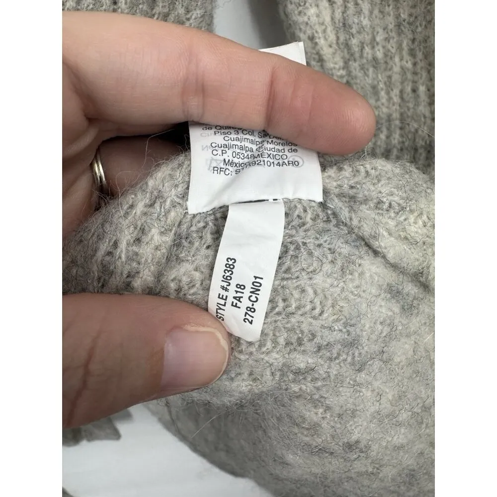 Point Sur J. Crew Alpaca Wool Blend Sweater Women Medium Grey‎ Button Back Gray - Image 7