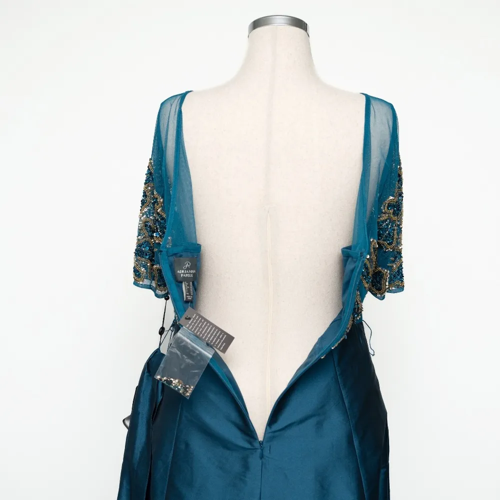 Adrianna Papell High Low Beaded Taffeta Ball Gown - Image 14