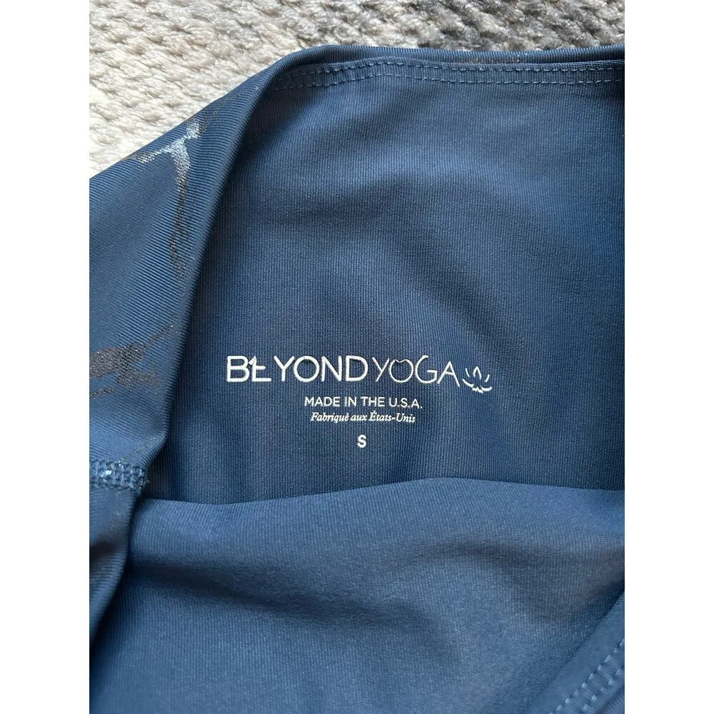 Beyond Yoga Lost Your Marbles High Waisted 7/8 Length Blue Leggings Size Small - Image 7