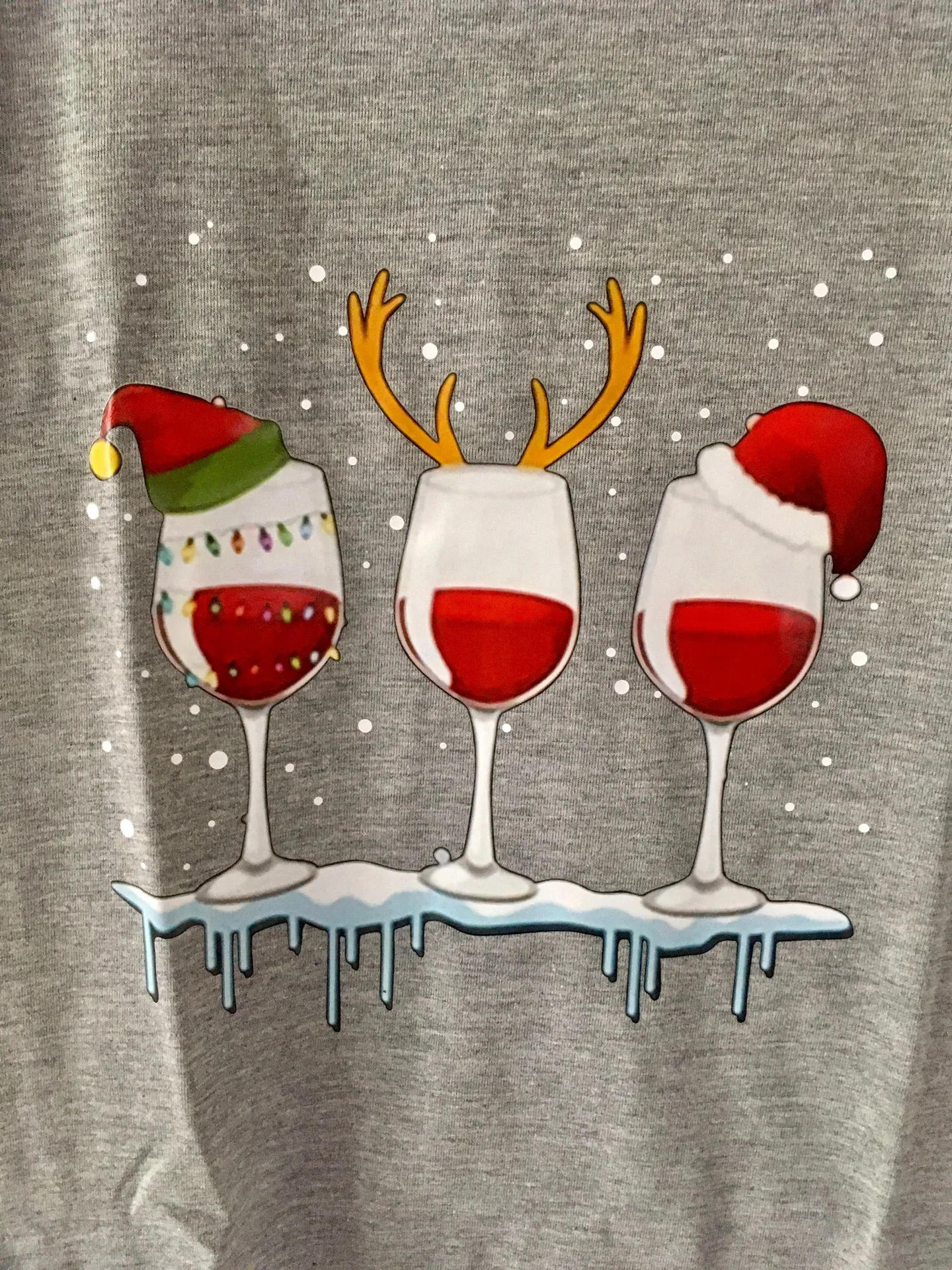Holiday Cheer Christmas Shirt, Large Gray - Image 3