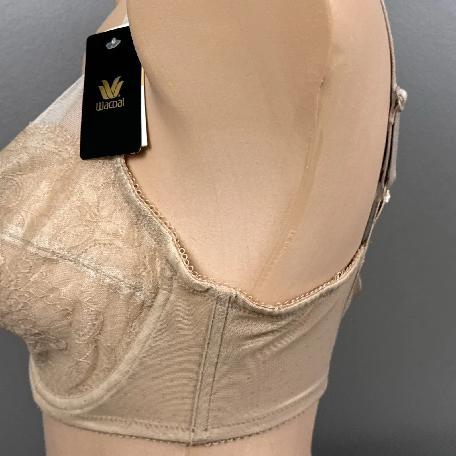 Wacoal Retro Chic Full Figure Underwire Bra Size 34DD 855186 New NWT Beige Tan - Image 4