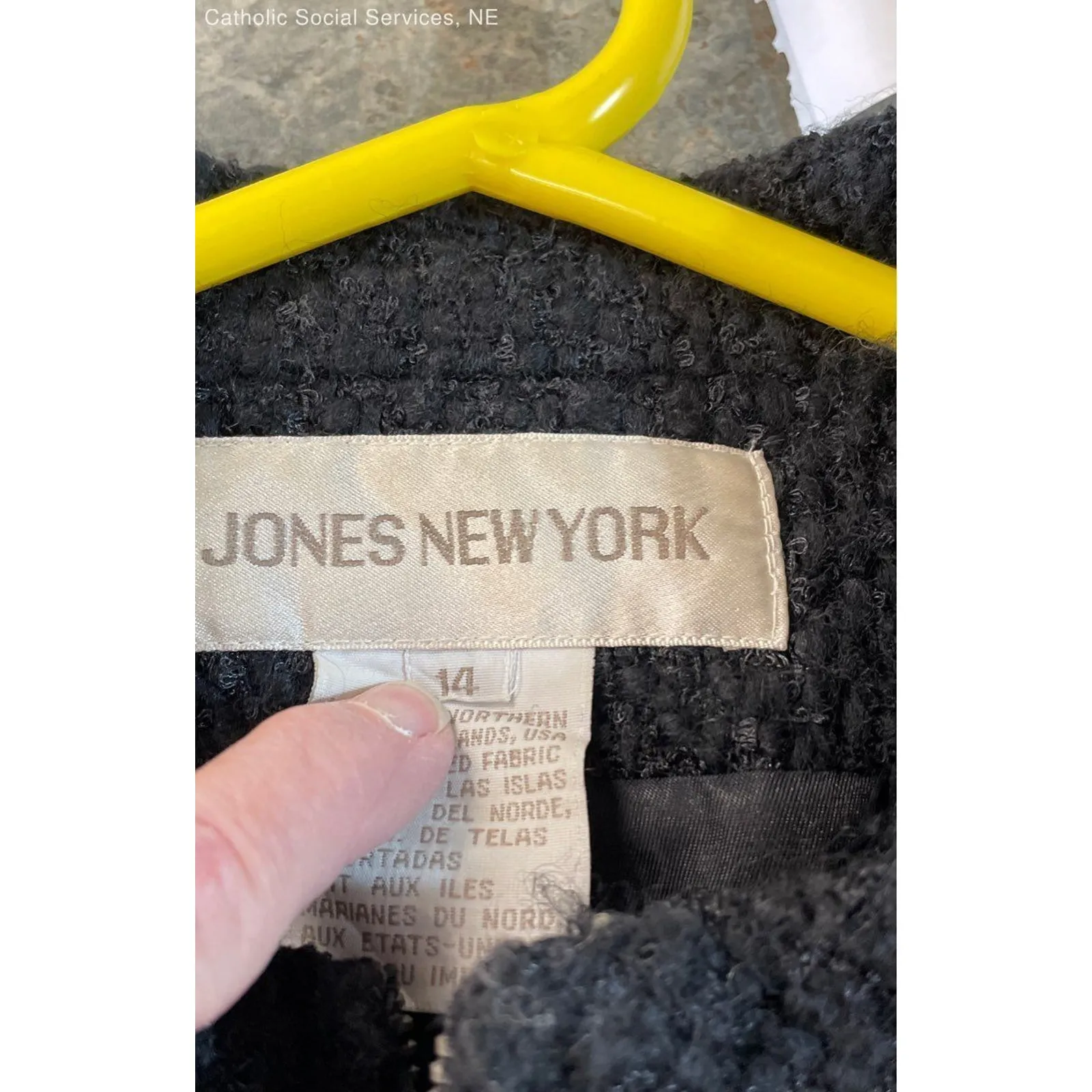Jones‎ New York Gray Women's Virgin Wool Blend Full Zip Blazer - Size 14 - Image 4