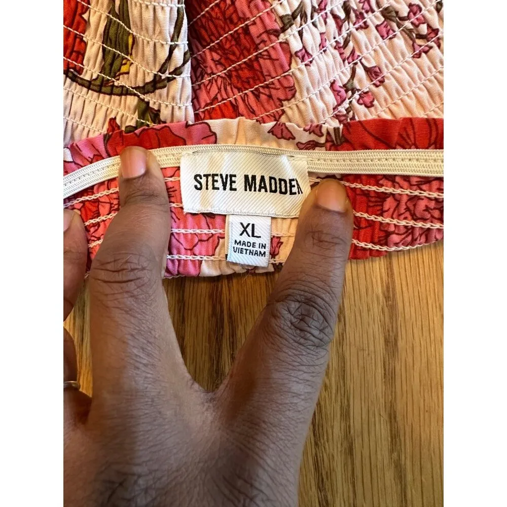 Steve Madden Ladies Babydoll Dress Floral Print Sleeveless Summer Sundress - Image 10