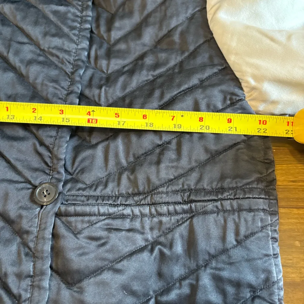 Isabel Marant Black Cream Ivory Quilted Chore Utility Jacket Bomber Silk Boxy 40 - Image 10