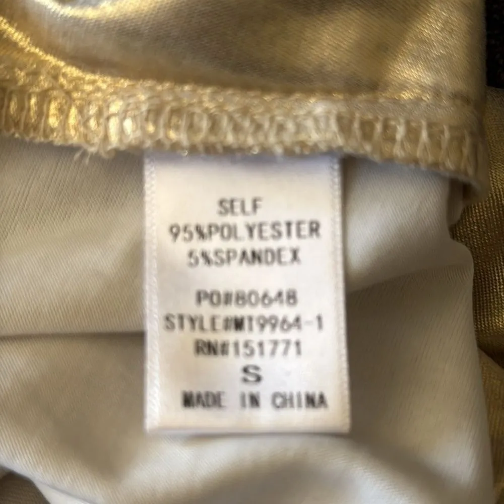 LELIS Collection Metallic Gold Bodysuit‎ Sz S - Image 7