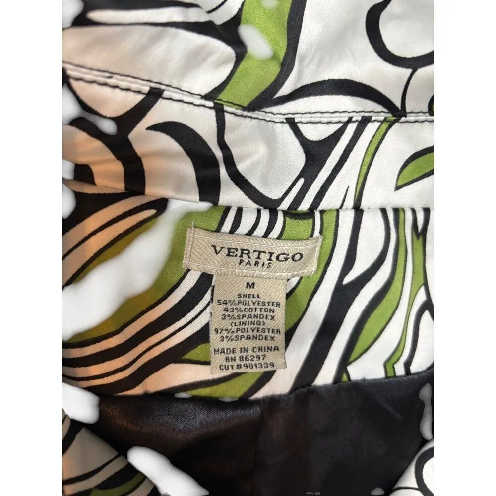 vertigo Womens Abstract Print Cropped Jacket With Large Buttons & Collar medium - Image 5