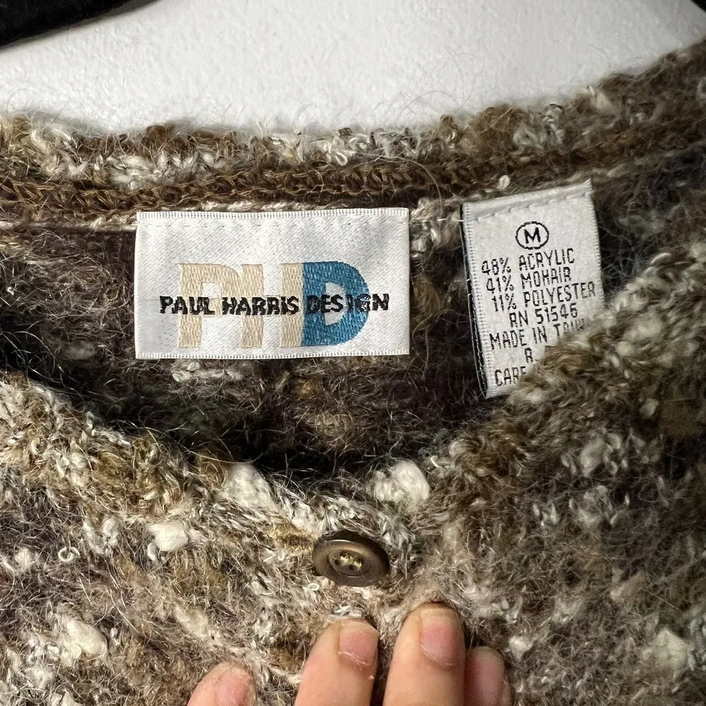 Vintage Paul Harris Design Mohair Blend Cardigan Sweater Sz M Green Size M - Image 3