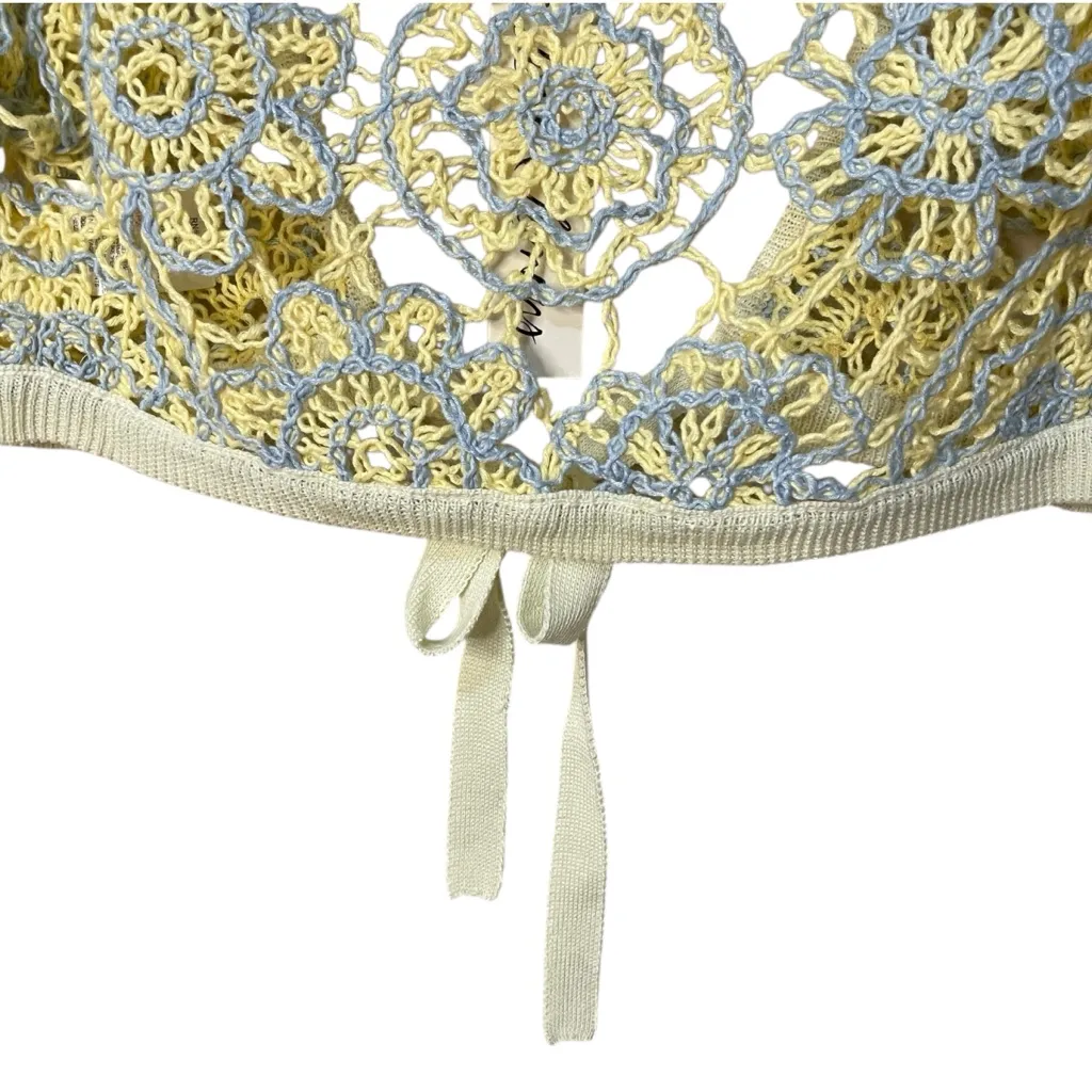 NWT FOR LOVE & LEMONS Sofia Crochet Tie-Front Bolero Crop Top, XXS - Image 9