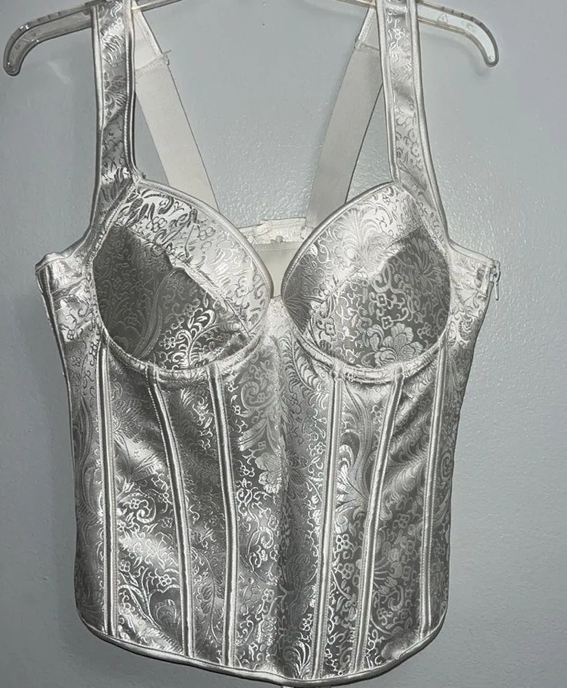 White Bridal Bustier Large NWOT - Image 4