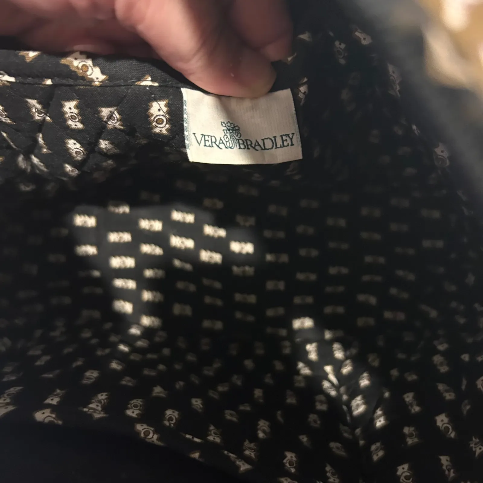 Vera Bradley Tote‎ Bag Purse Black Quilted Retired Zebra Print Shoulder Bag - Image 8