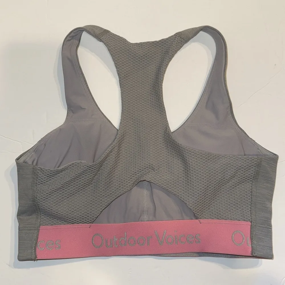 Outdoor Voices Bra Womens Small Gray Doing Things Sports Bra Athletic Padded - Image 2