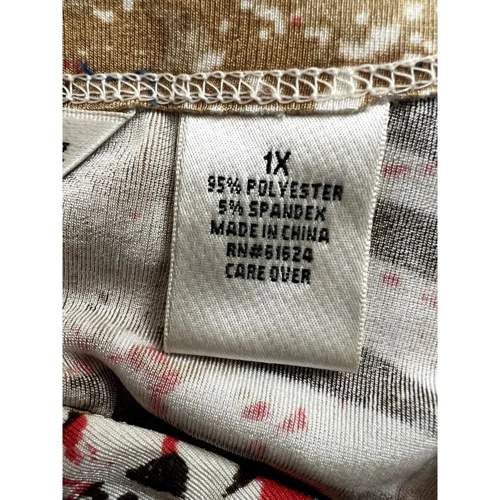 Laura Ashley Woman 1X long sleeve floral button up stretch blouse - Image 5