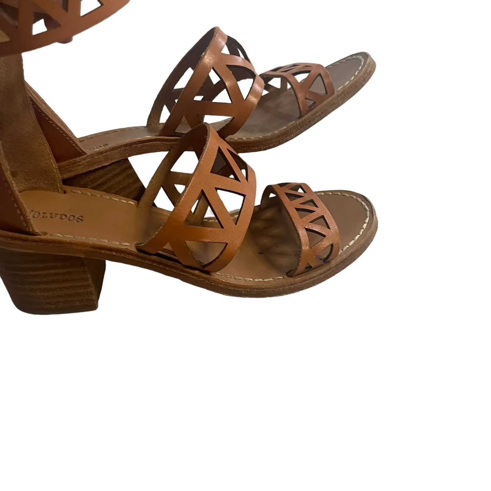 Soludos Women's Size 5.5‎ Leather Cut Out Ankle Strap Sandals - Image 6