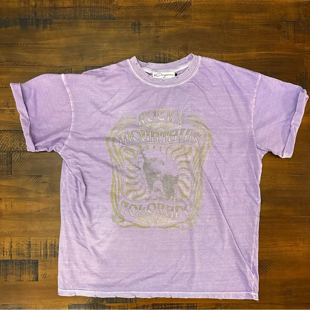 Girl Dangerous “Rocky Mountains Colorado” LARGE Distressed Purple - Image 2