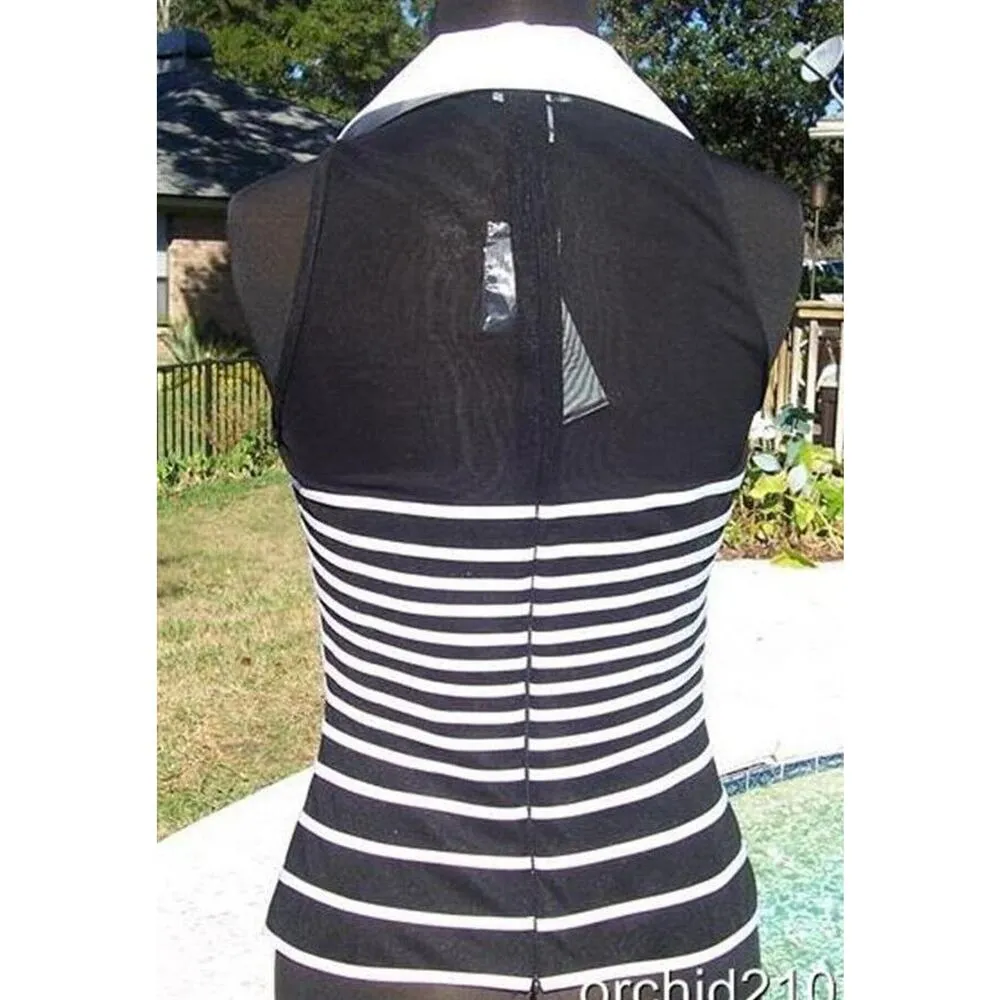 Cache Sheer Mesh OTTOMAN Event Top New Size 4/6 S Black White NWT $158 - Image 9