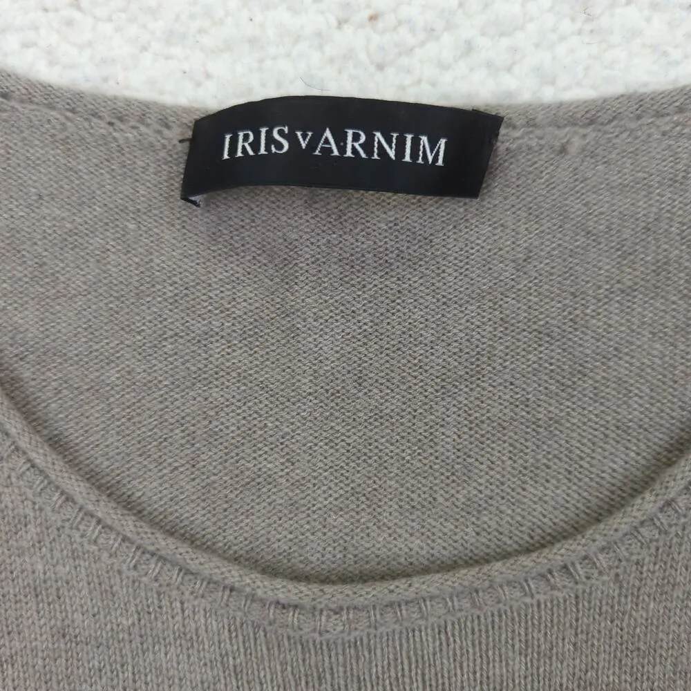 Iris v Arnim 100% Cashmere Short Sleeve Sweater Dress Midi Beige Tan Women Small - Image 7