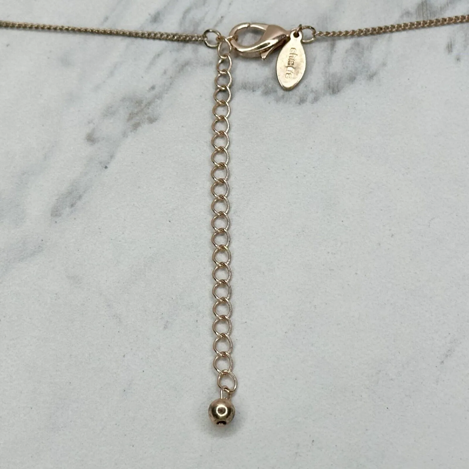 Chico's Rose Gold Tone Chain Link Rhinestone Pendant Necklace ✨ - Image 4