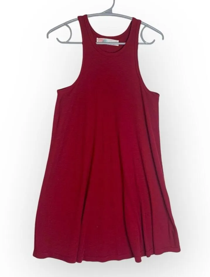 Free People Beach women's small red ribbed dress racerback LA nite mini - Image 2