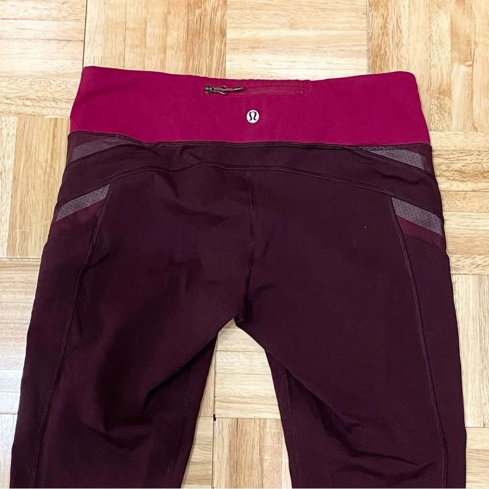LULULEMON Illumina Crop Bordeaux Drama/Bumble Berry Crop Pant Size 8 - Image 13