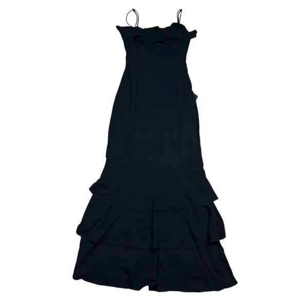 NWT Lulus Women's Lively Evenings Black Sleeveless Tiered Maxi Dress Size S‎ - Image 4