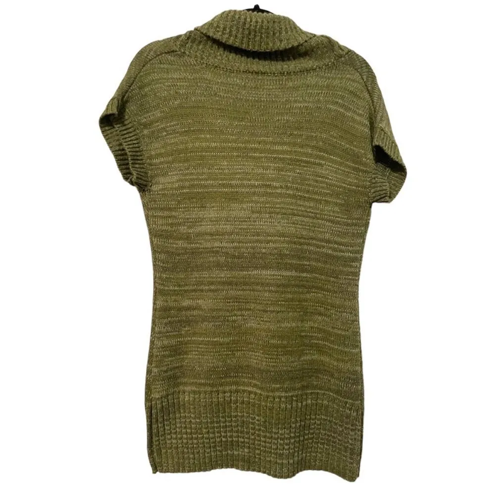 New‎ Directions Short Sleeve Knit Mini Dress Zipper Detail Green Medium - Image 2