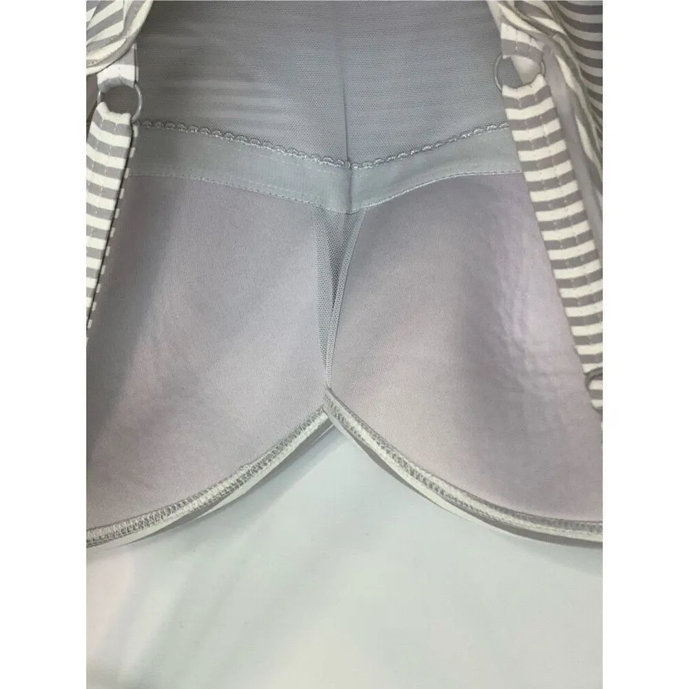 Nip Tuck Swim Women's Sorrento Striped Joanne One Swimsuit Gray & White Size 8 - Image 11