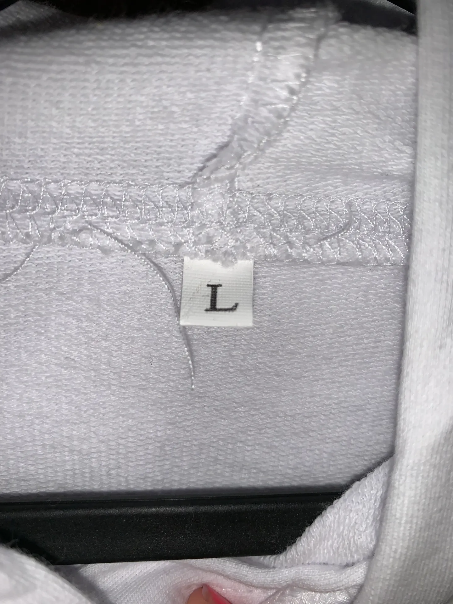 Pullover Hoodie White Size L - Image 4