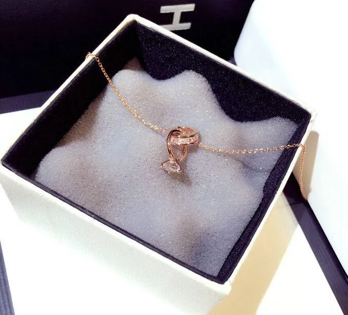 14K Rose Gold Plated Ring Pendant Necklace - Image 5