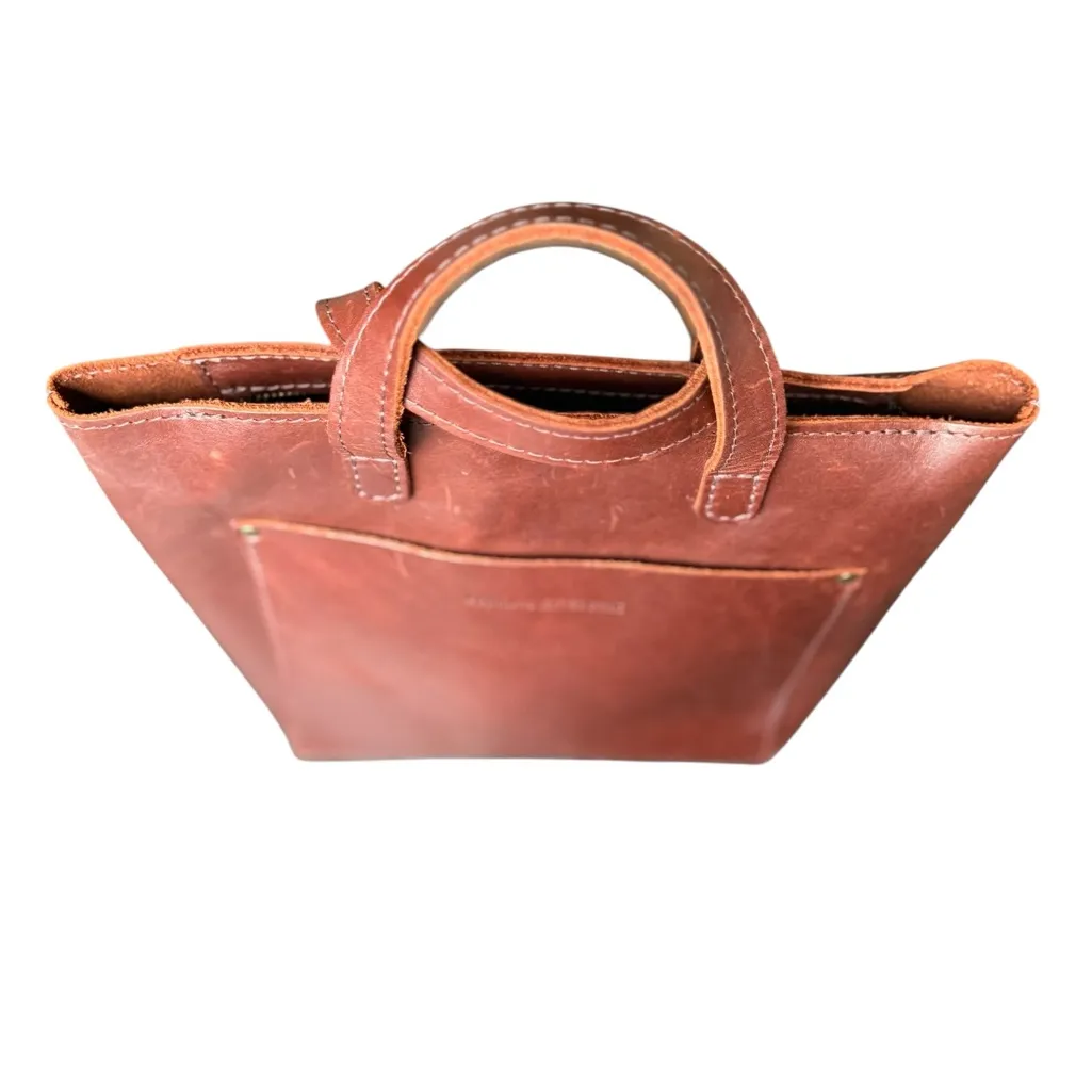 Portland Leather Goods Mini Tote Brown - Image 3