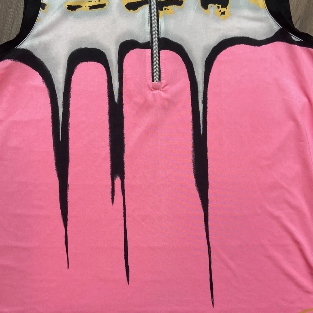 Jamie Sadock Womens Sleeveless Peak Golf Polo Top Size Medium Pink - Image 5