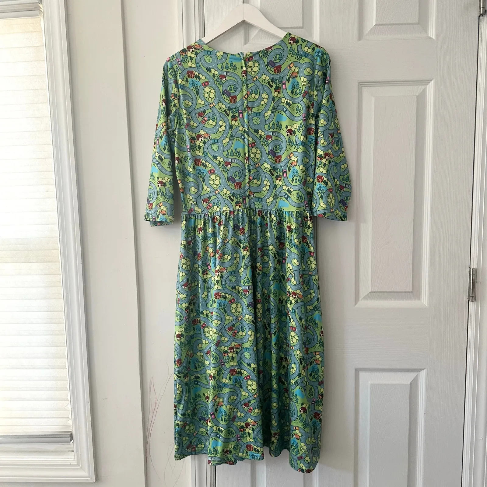 Dolly and Dotty Unique Vintage Billie Green Car Race Track Midi Flared Dress 10 - Image 8
