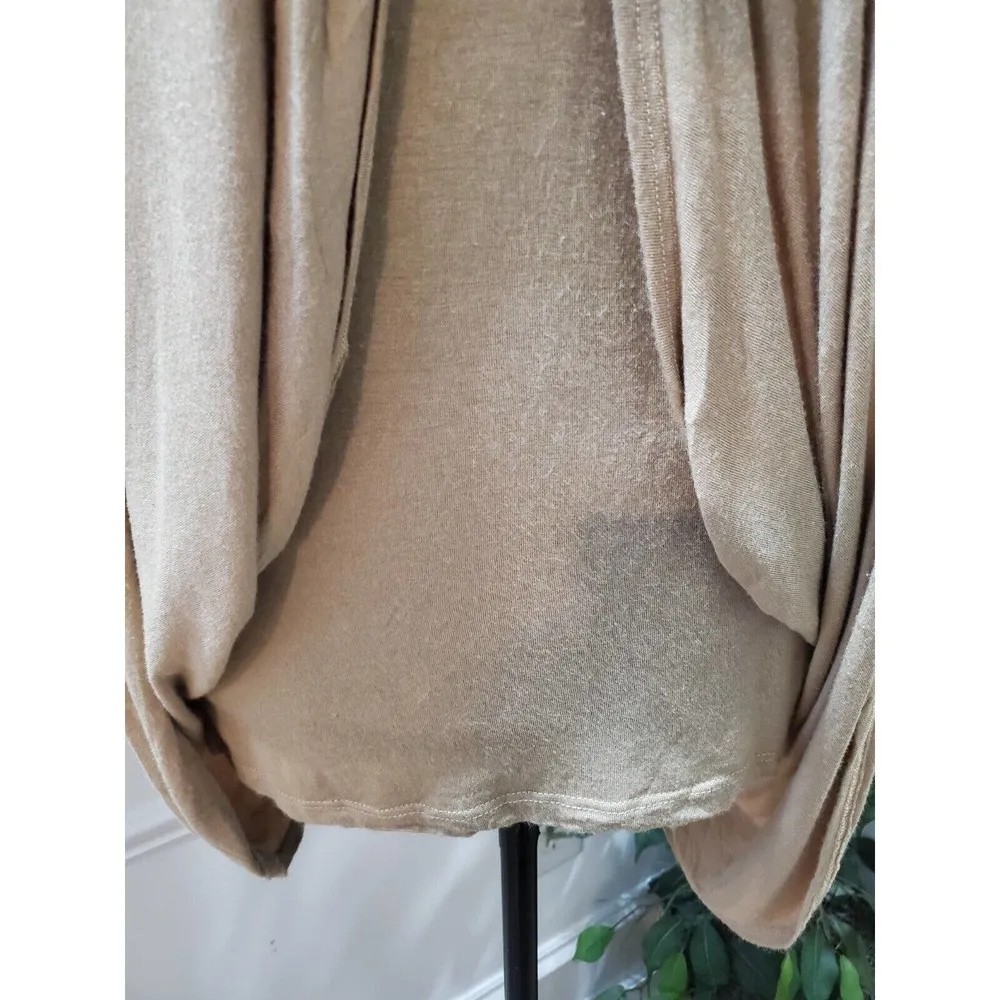 Julie's Closet Women Beige Solid Round Neck Sleeveless Pleated Top Blouse S - Image 4