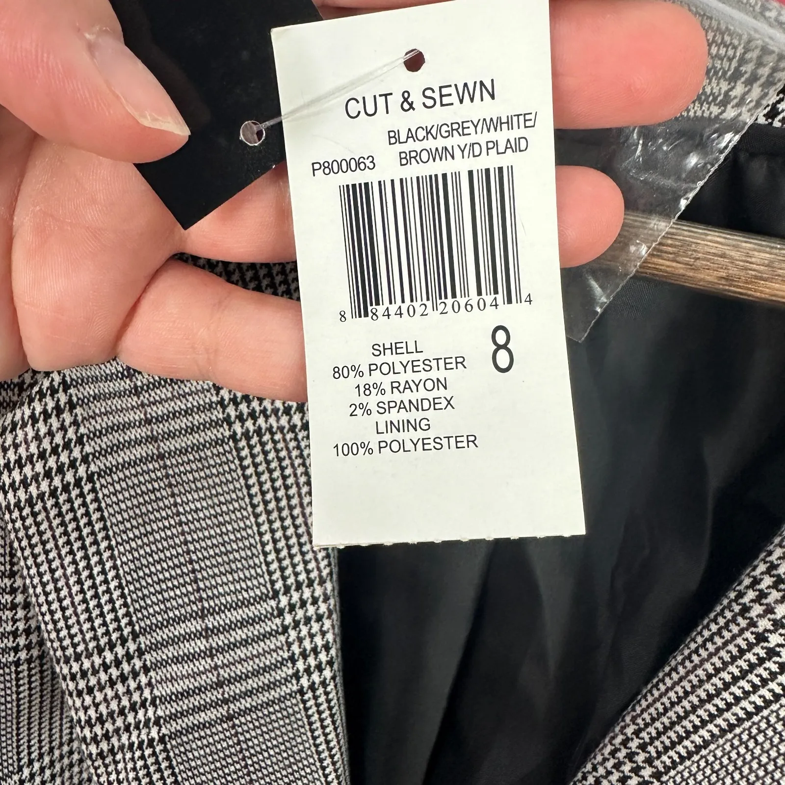 Premise‎ Glen Plaid Blazer Womens 8 Prince of Wales Check Jacket Preppy Academia - Image 3