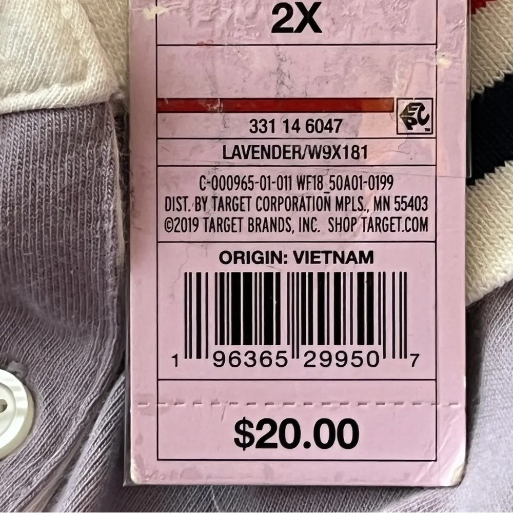 Wild Fable Size 2X Lilac Short Sleeve Cropped Top w/Collar and 3 Button … - Image 9