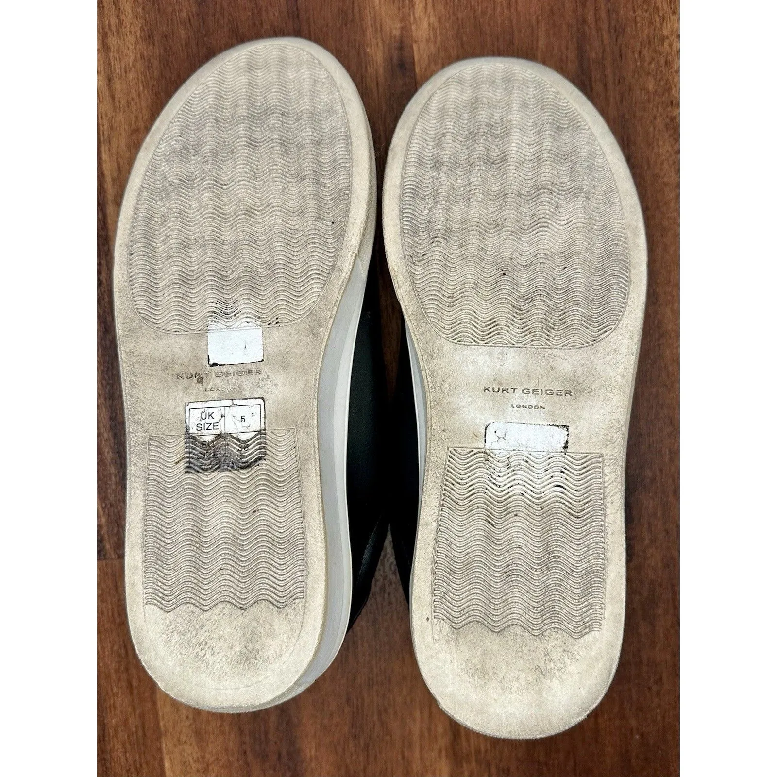 Kurt Geiger London Leather Liviah Sneakers Rainbow Crystals Sz 38 (7 US) EUC!! Black - Image 6