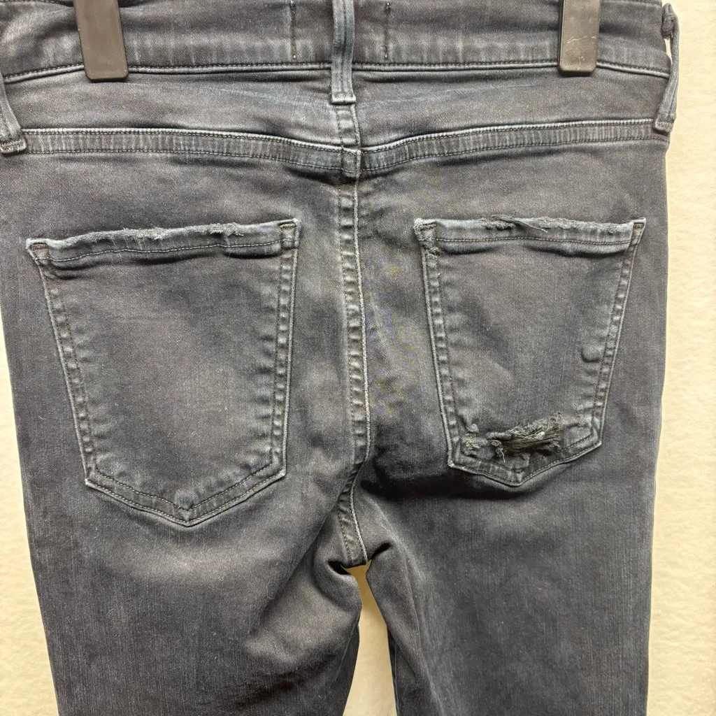 Agolde Charcoal Distressed Straight‎ Leg Jeans - Image 8