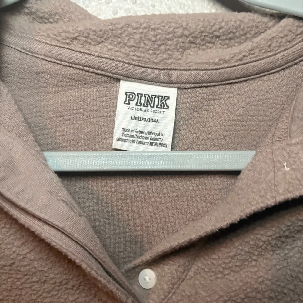 PINK REVERSE FLEECE CROPPED POLO SWEATSHIRT - Image 5