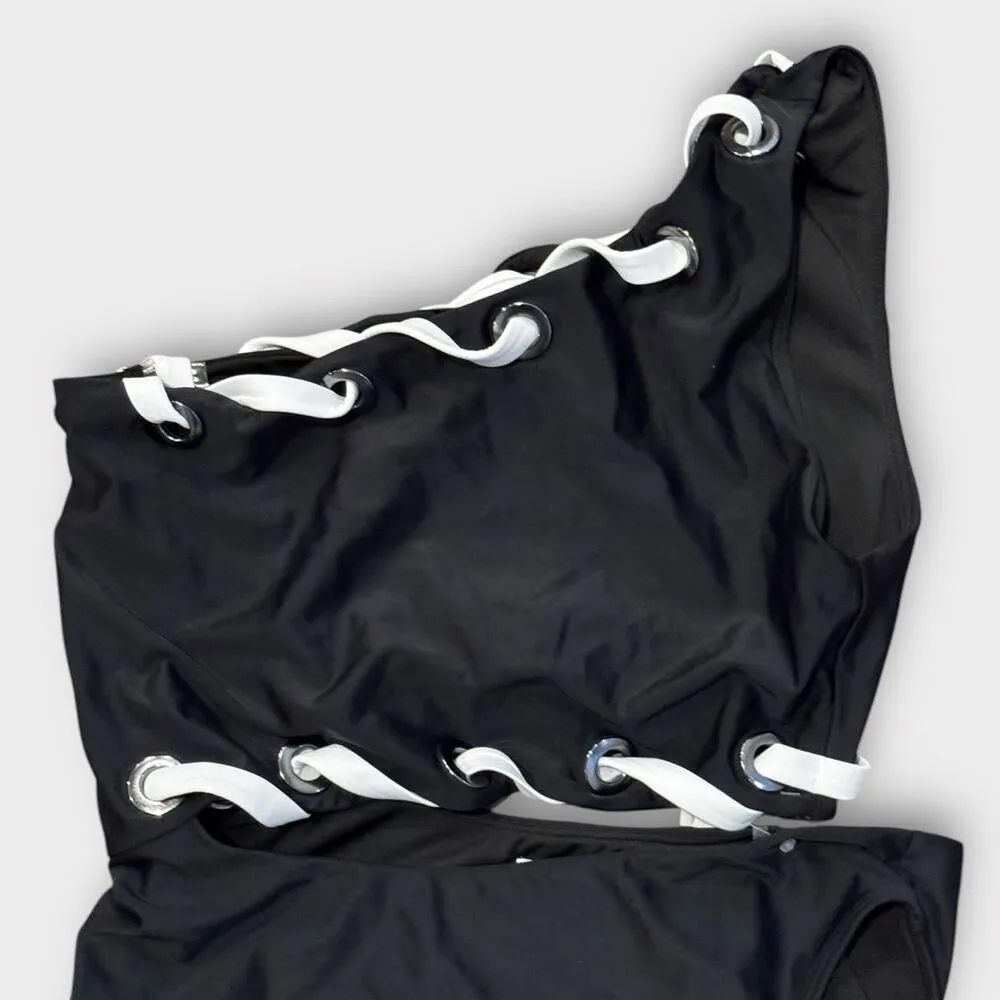 NWT Ramy Brook Verdie Lace-Up One-Shoulder One-Piece Swimsuit Size Large - Image 5