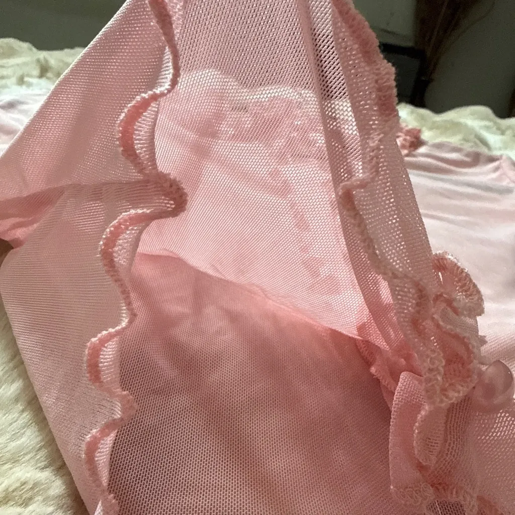 Cute pink see through long sleeve top Size XS - Image 4